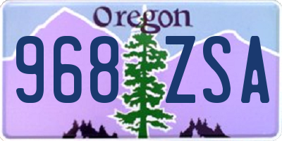 OR license plate 968ZSA