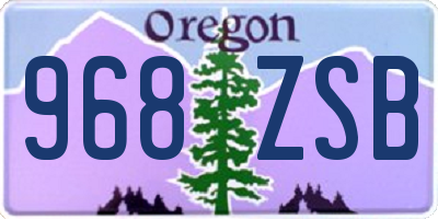 OR license plate 968ZSB