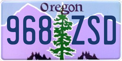 OR license plate 968ZSD