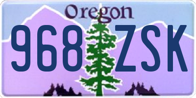 OR license plate 968ZSK