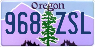 OR license plate 968ZSL