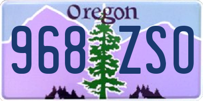 OR license plate 968ZSO