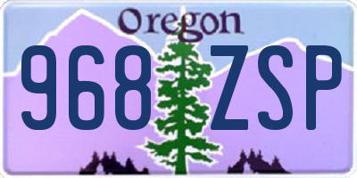 OR license plate 968ZSP