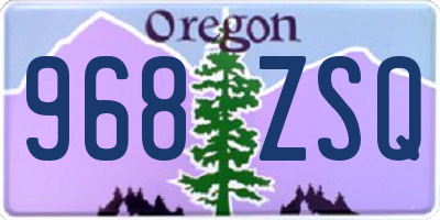 OR license plate 968ZSQ