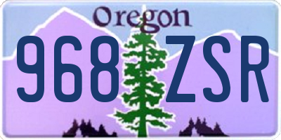 OR license plate 968ZSR