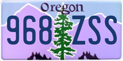 OR license plate 968ZSS