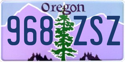 OR license plate 968ZSZ