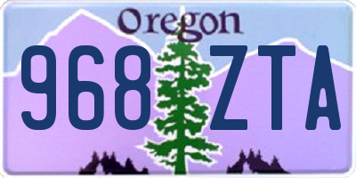 OR license plate 968ZTA