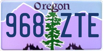 OR license plate 968ZTE