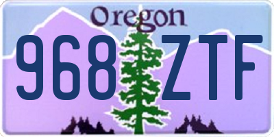 OR license plate 968ZTF