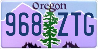 OR license plate 968ZTG
