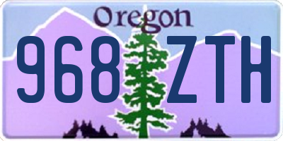 OR license plate 968ZTH