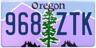 OR license plate 968ZTK