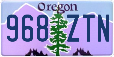 OR license plate 968ZTN