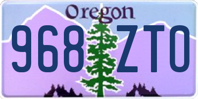 OR license plate 968ZTO
