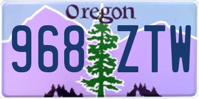 OR license plate 968ZTW