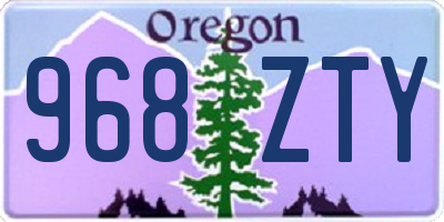 OR license plate 968ZTY