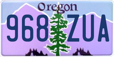OR license plate 968ZUA