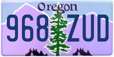 OR license plate 968ZUD
