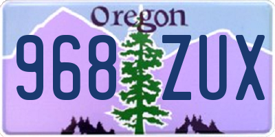 OR license plate 968ZUX