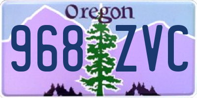 OR license plate 968ZVC