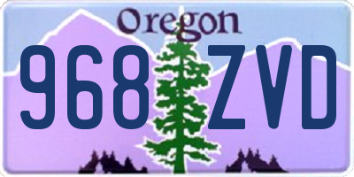OR license plate 968ZVD