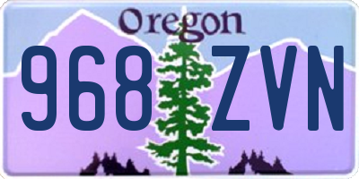 OR license plate 968ZVN