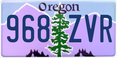 OR license plate 968ZVR