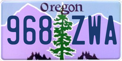 OR license plate 968ZWA