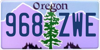 OR license plate 968ZWE