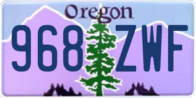 OR license plate 968ZWF