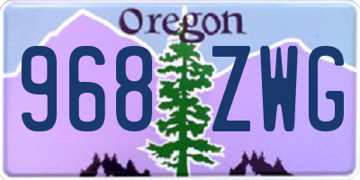 OR license plate 968ZWG