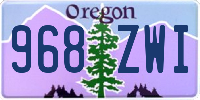 OR license plate 968ZWI