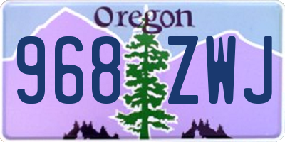 OR license plate 968ZWJ