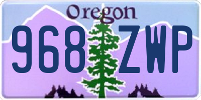 OR license plate 968ZWP