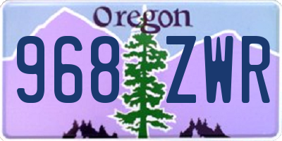 OR license plate 968ZWR