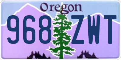 OR license plate 968ZWT