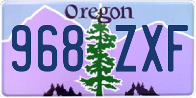 OR license plate 968ZXF