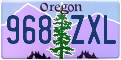 OR license plate 968ZXL