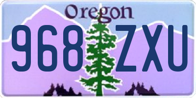 OR license plate 968ZXU