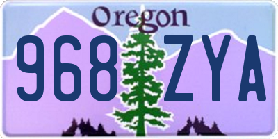 OR license plate 968ZYA