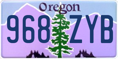OR license plate 968ZYB