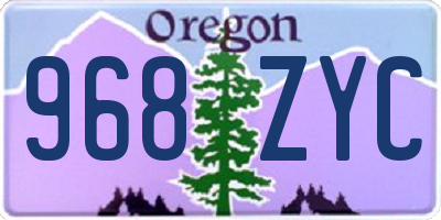 OR license plate 968ZYC