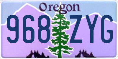 OR license plate 968ZYG