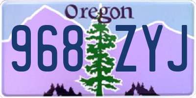 OR license plate 968ZYJ