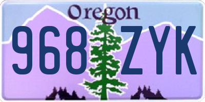 OR license plate 968ZYK