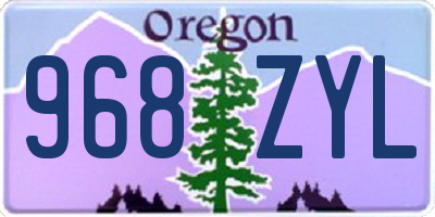 OR license plate 968ZYL