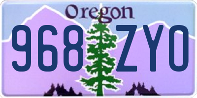 OR license plate 968ZYO