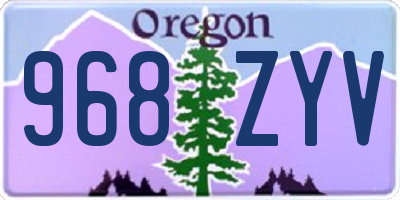 OR license plate 968ZYV