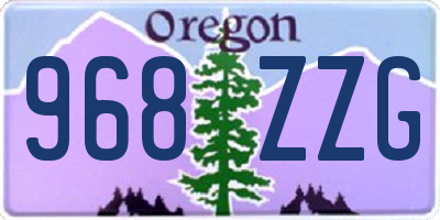 OR license plate 968ZZG